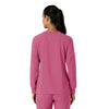 Force Cross-Flex Women's Crew Neck Long Sleeve Scrub Top Electric Fuschia back view