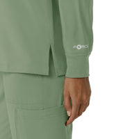 Force Cross-Flex Women's Crew Neck Long Sleeve Scrub Top Green Slate back detail