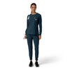 Force Cross-Flex Women's Crew Neck Long Sleeve Scrub Top Navy full scrub set
