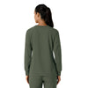 Force Cross-Flex Women's Crew Neck Long Sleeve Scrub Top Olive back view