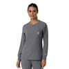 Force Cross-Flex Women's Crew Neck Long Sleeve Scrub Top Pewter