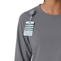 Force Cross-Flex Women's Crew Neck Long Sleeve Scrub Top Pewter side detail 1