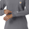 Force Cross-Flex Women's Crew Neck Long Sleeve Scrub Top Pewter hemline detail