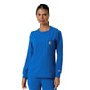 Force Cross-Flex Women's Crew Neck Long Sleeve Scrub Top Royal