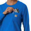 Force Cross-Flex Women's Crew Neck Long Sleeve Scrub Top Royal side detail 2