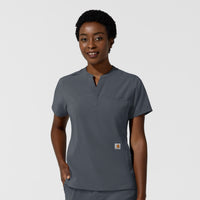 Carhartt Cross-Flex Women's Chest Pocket Scrub Top - Approaching Storm