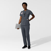 Carhartt Cross-Flex Women's Chest Pocket Scrub Top - Approaching Storm scrub set