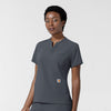 Carhartt Cross-Flex Women's Chest Pocket Scrub Top - Approaching Storm side