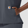 Carhartt Cross-Flex Women's Chest Pocket Scrub Top - Approaching Storm side pocket