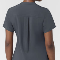 Carhartt Cross-Flex Women's Chest Pocket Scrub Top - Approaching Storm back pleat