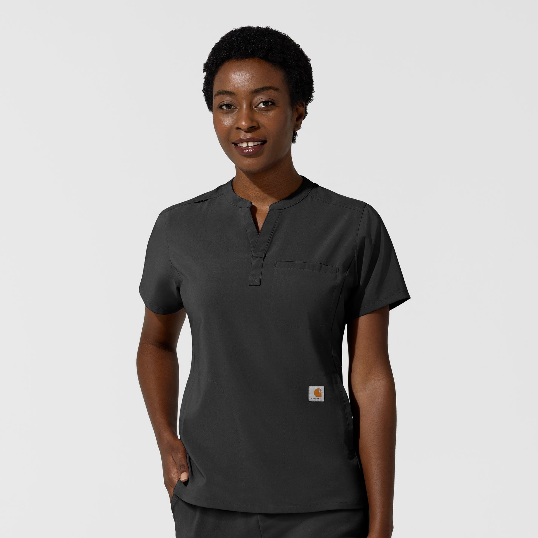 Carhartt Cross-Flex Women's Chest Pocket Scrub Top - Black