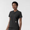 Carhartt Cross-Flex Women's Chest Pocket Scrub Top - Black side