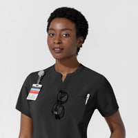 Carhartt Cross-Flex Women's Chest Pocket Scrub Top - Black neckline