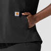 Carhartt Cross-Flex Women's Chest Pocket Scrub Top - Black side pocket