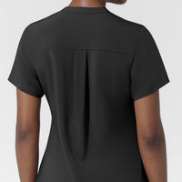 Carhartt Cross-Flex Women's Chest Pocket Scrub Top - Black back closeup