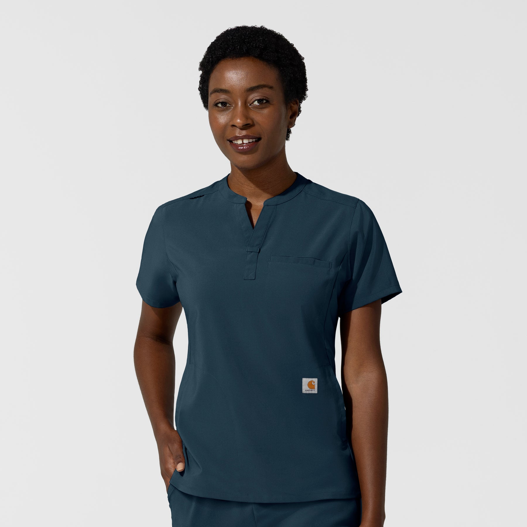 Carhartt Cross-Flex Women's Chest Pocket Scrub Top - Navy