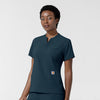 Carhartt Cross-Flex Women's Chest Pocket Scrub Top - Navy side