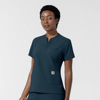 Carhartt Cross-Flex Women's Chest Pocket Scrub Top - Navy side