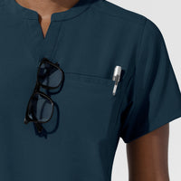 Carhartt Cross-Flex Women's Chest Pocket Scrub Top - Navy glasses loop