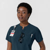 Carhartt Cross-Flex Women's Chest Pocket Scrub Top - Navy neckline