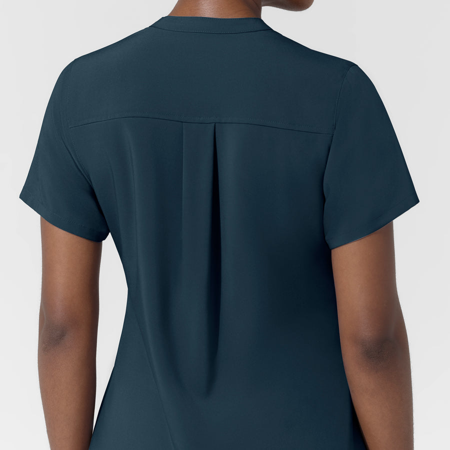 Carhartt Cross-Flex Women's Chest Pocket Scrub Top - Navy back detail