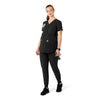 Force Essentials Women's Henley Maternity Scrub Top Black full scrub set