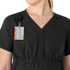 Force Essentials Women's Henley Maternity Scrub Top Black front detail