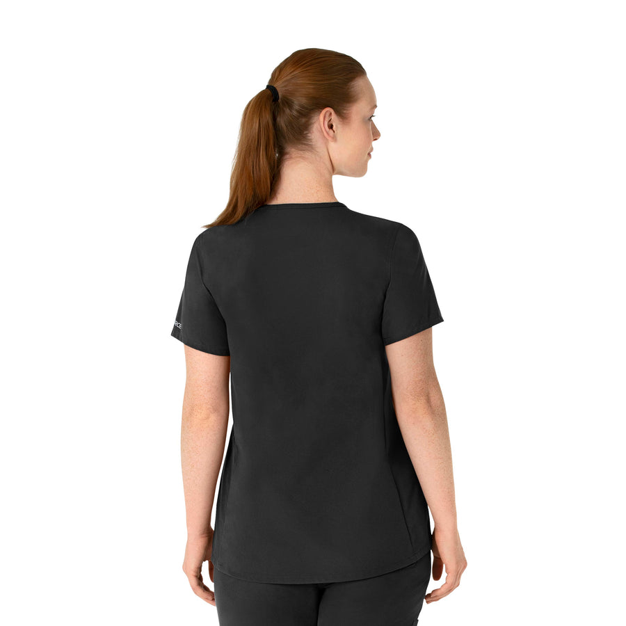 Force Essentials Women's Henley Maternity Scrub Top Black back view