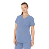 Force Essentials Women's Henley Maternity Scrub Top Ceil Blue