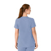 Force Essentials Women's Henley Maternity Scrub Top Ceil Blue back view
