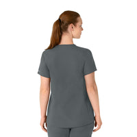 Force Essentials Women's Henley Maternity Scrub Top Pewter back view
