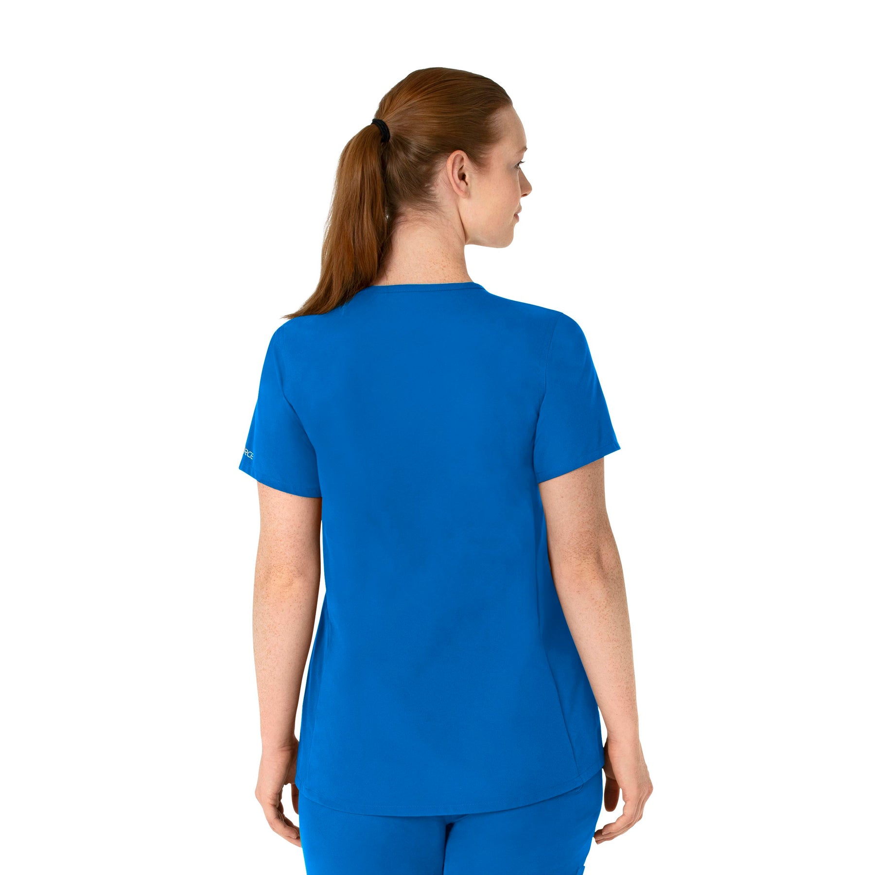 Force Essentials Women's Henley Maternity Scrub Top Royal back view