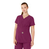 Force Essentials Women's Henley Maternity Scrub Top Wine