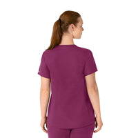 Force Essentials Women's Henley Maternity Scrub Top Wine back view