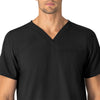 Force Essentials Unisex V-Neck 6-Pocket Scrub Top Black side view