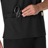 Force Essentials Unisex V-Neck 6-Pocket Scrub Top Black side detail 1