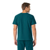 Force Essentials Unisex V-Neck 6-Pocket Scrub Top Caribbean Blue back view