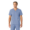 Force Essentials Unisex V-Neck 6-Pocket Scrub Top Ceil Blue