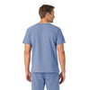 Force Essentials Unisex V-Neck 6-Pocket Scrub Top Ceil Blue back view