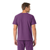 Force Essentials Unisex V-Neck 6-Pocket Scrub Top Eggplant back view