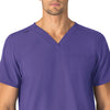 Force Essentials Unisex V-Neck 6-Pocket Scrub Top Grape side view