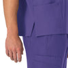 Force Essentials Unisex V-Neck 6-Pocket Scrub Top Grape front detail