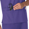 Force Essentials Unisex V-Neck 6-Pocket Scrub Top Grape side detail 1