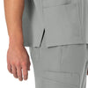 Force Essentials Unisex V-Neck 6-Pocket Scrub Top Grey front detail