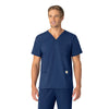 Force Essentials Unisex V-Neck 6-Pocket Scrub Top Navy