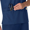 Force Essentials Unisex V-Neck 6-Pocket Scrub Top Navy side detail 1