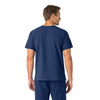 Force Essentials Unisex V-Neck 6-Pocket Scrub Top Navy back view