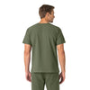 Force Essentials Unisex V-Neck 6-Pocket Scrub Top Olive back view