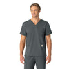 Force Essentials Unisex V-Neck 6-Pocket Scrub Top Pewter