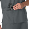 Force Essentials Unisex V-Neck 6-Pocket Scrub Top Pewter side detail 1